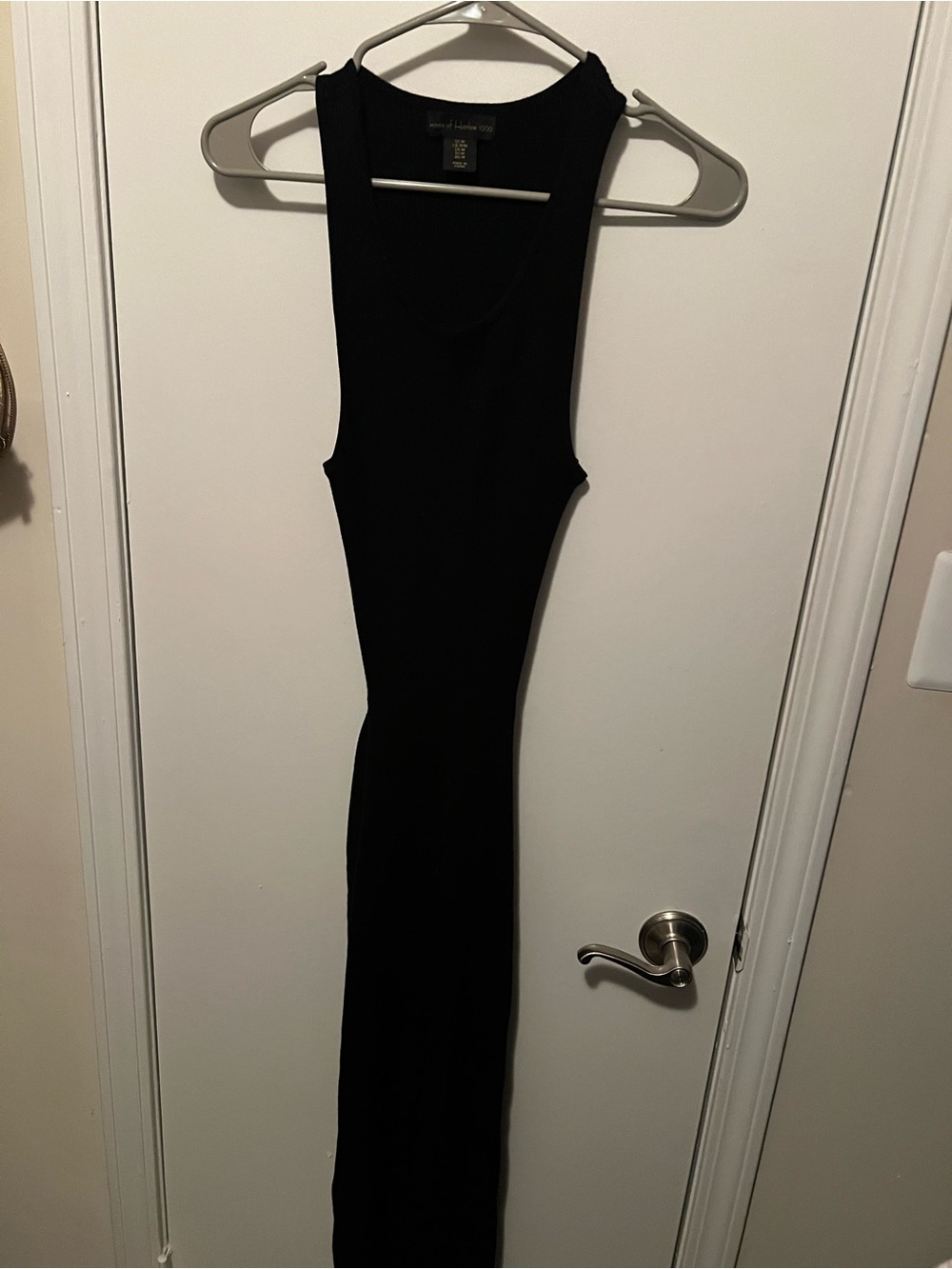 House of Harlow 1960 Black Sleeveless Midi Ribbed Dress